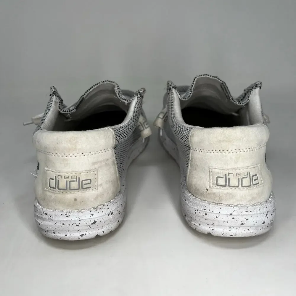 Hey Dude Wally Sox Stone White Slip On Shoes Mens Size 8